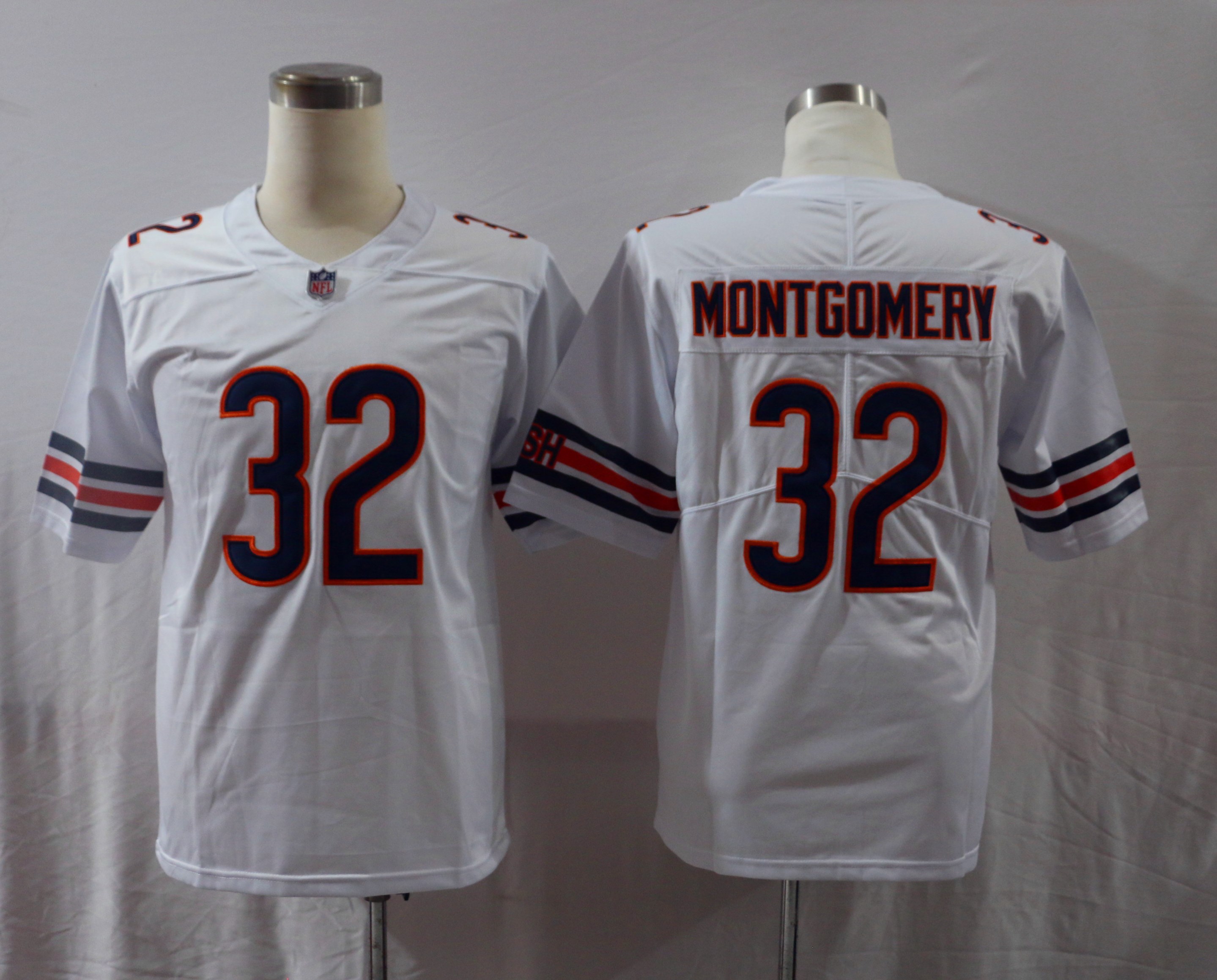 Men's Chicago Bears David Montgomery #32 White Jersey